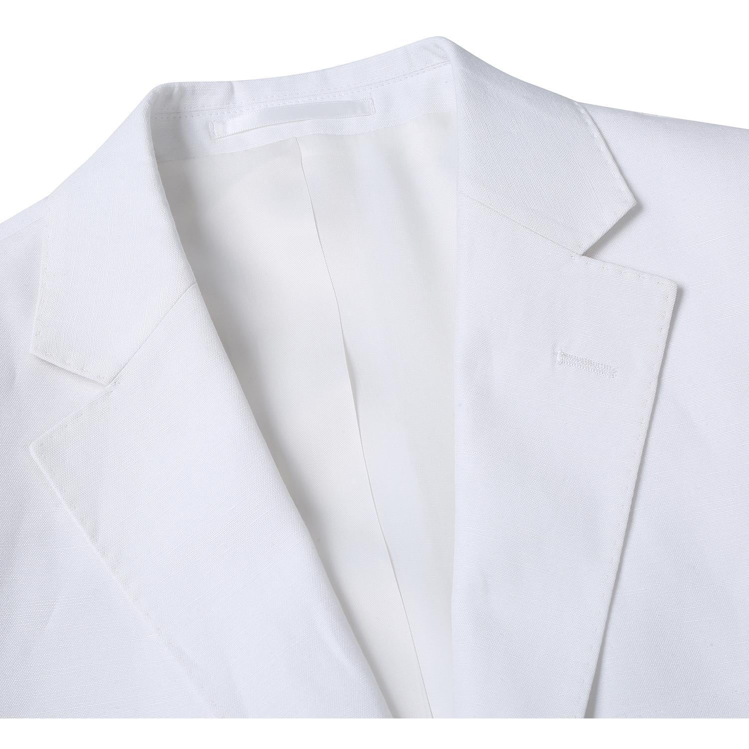 JL White Linen Suit Slim Fit