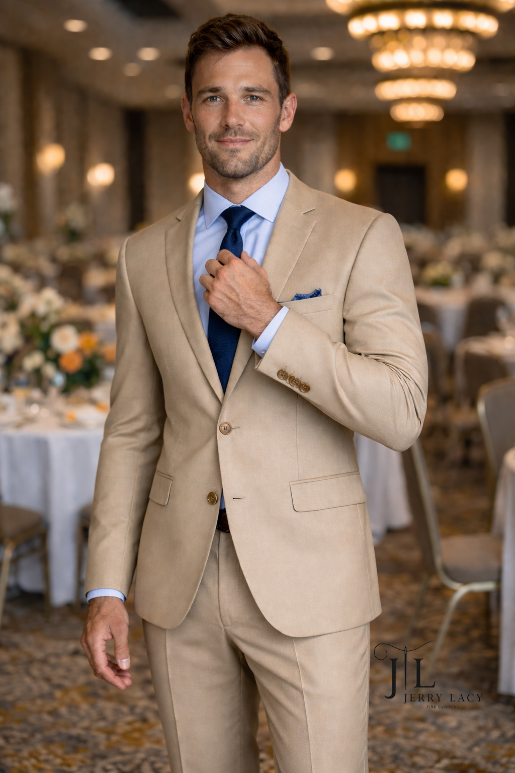 JL Tan Formal Slim Suit