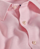 Pink Linen Trim Fit Dress Shirt