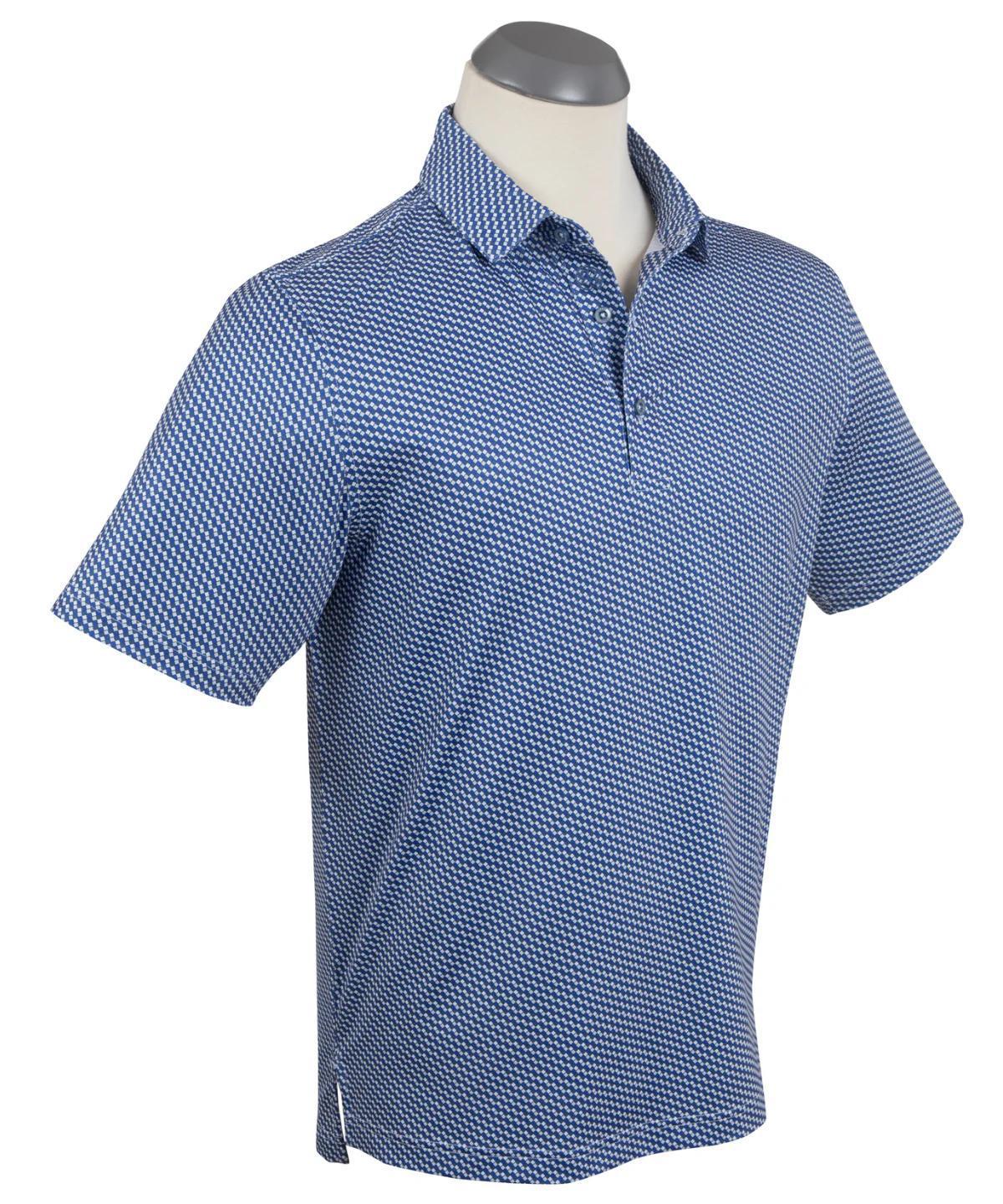 Performance Seville Print Polo Stormy Dutch Blue