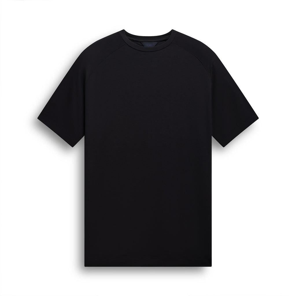 Deke Black Crew T-Shirt in Soft Techno Jersey
