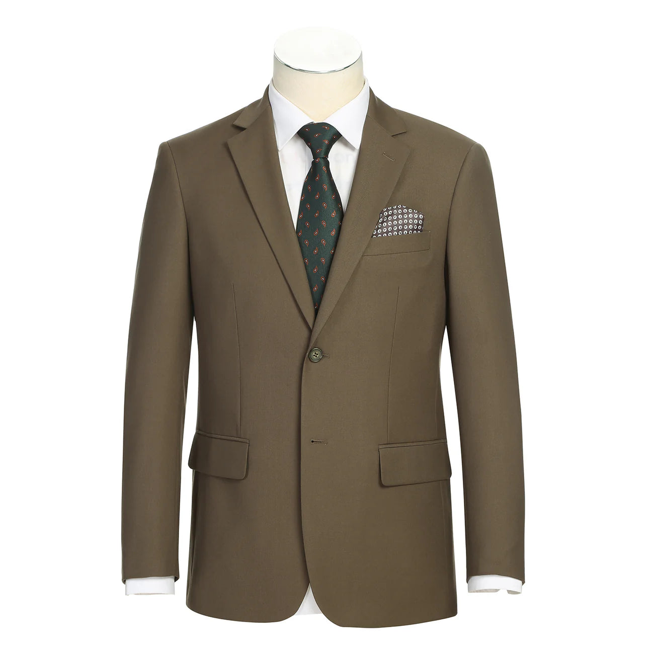JL Suit Brown Olive Slim Fit