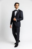 Black Tuxedo Notch Slim Super 150's