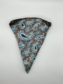 Navy Paisley/Fancy Dots Print Reversible Pocket Circle