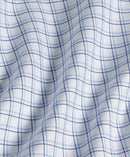 White & Blue Dobby Check Dress Shirt