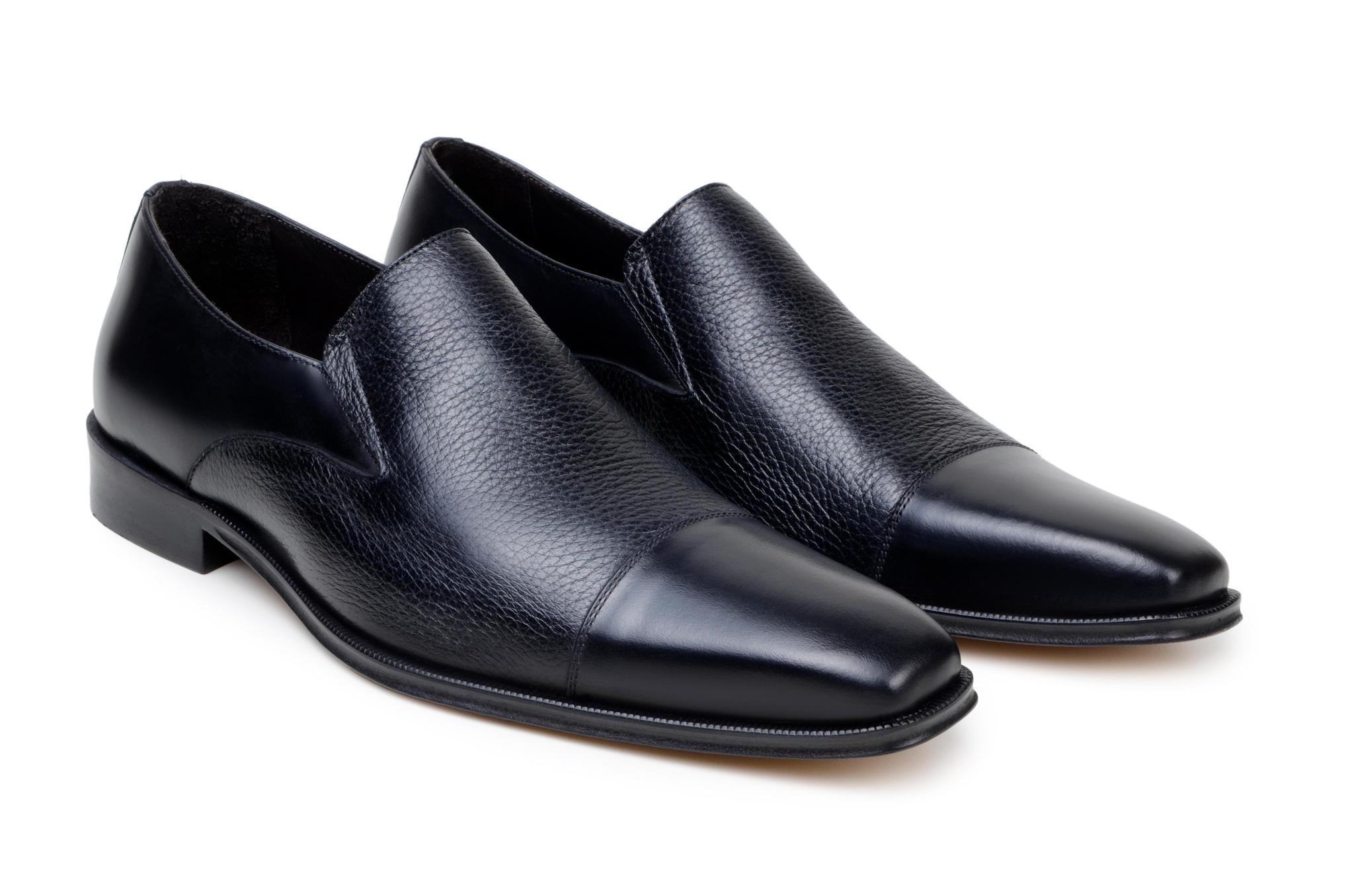 Andreo Cap Toe Slip on Black