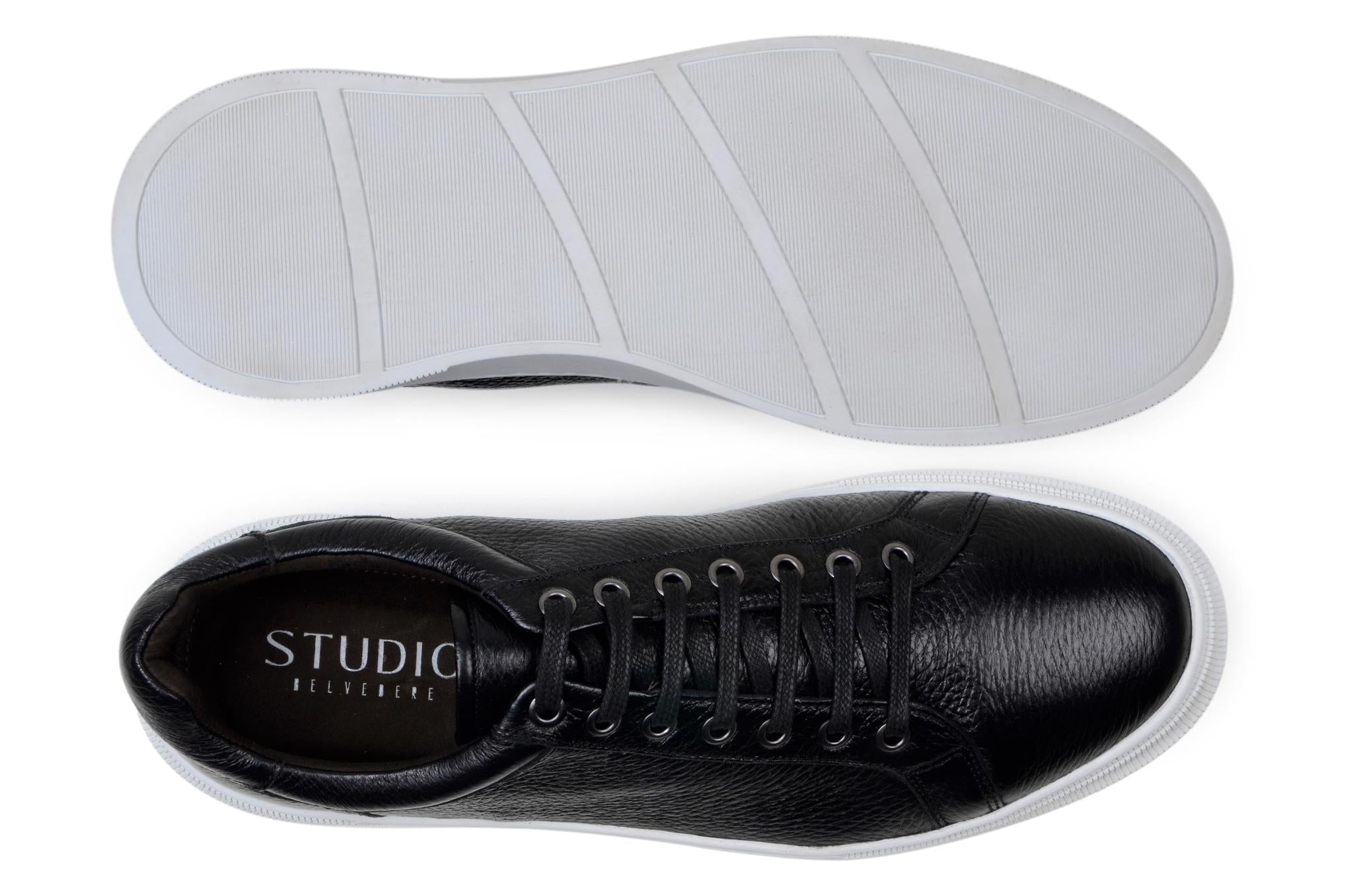 Leather Low Top Sneaker Matteo Black