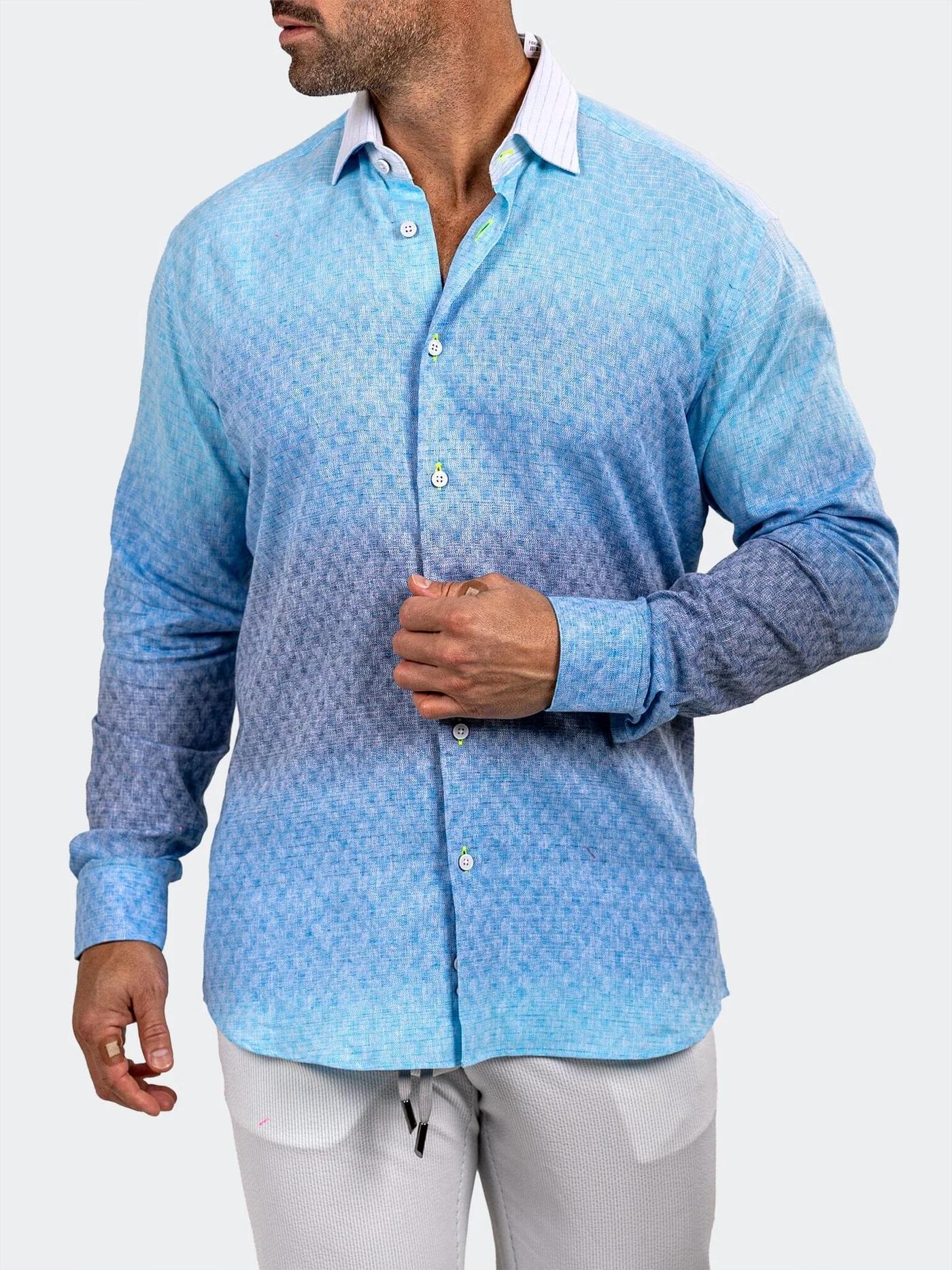 Dress Shirt LS Fibonacci Marthyr Blue 034