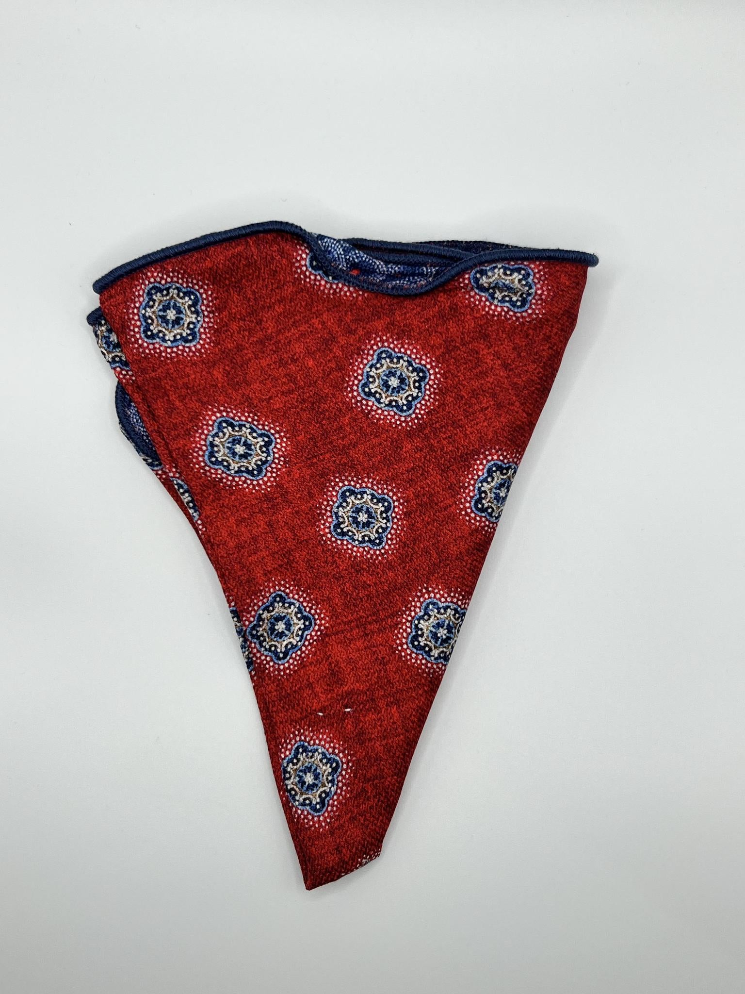 Brick Foulard/Feather Print Reversible Pocket Circle