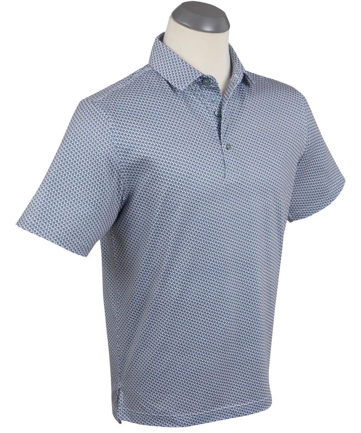 Performance Seville Print Polo Stormy Blue
