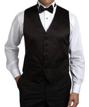 Black Satin Formal Vest