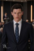 JL Navy Suit Notch Slim Fit Super 140's
