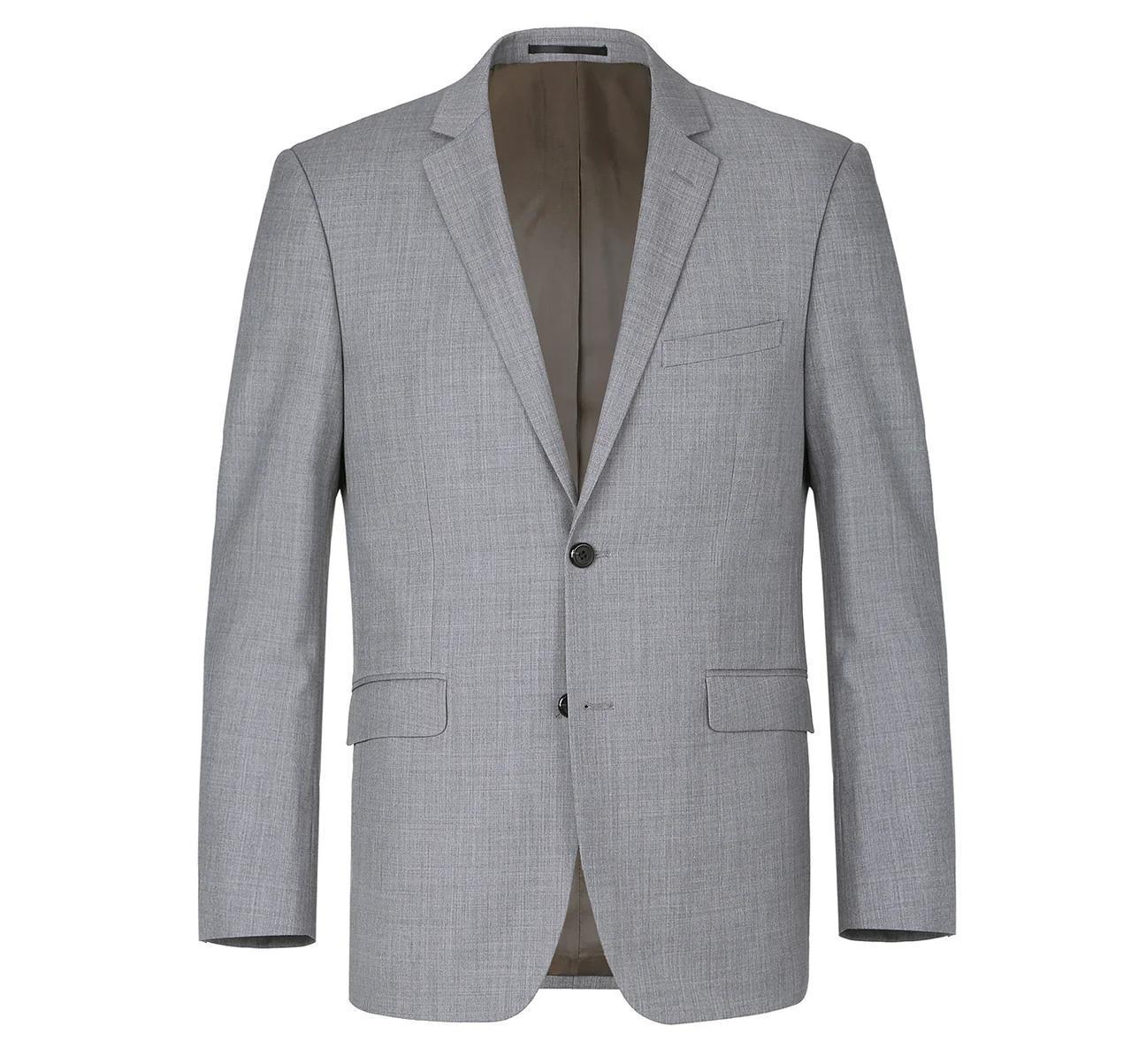 JL Suit Light Grey Notch Slim Fit Super 140's