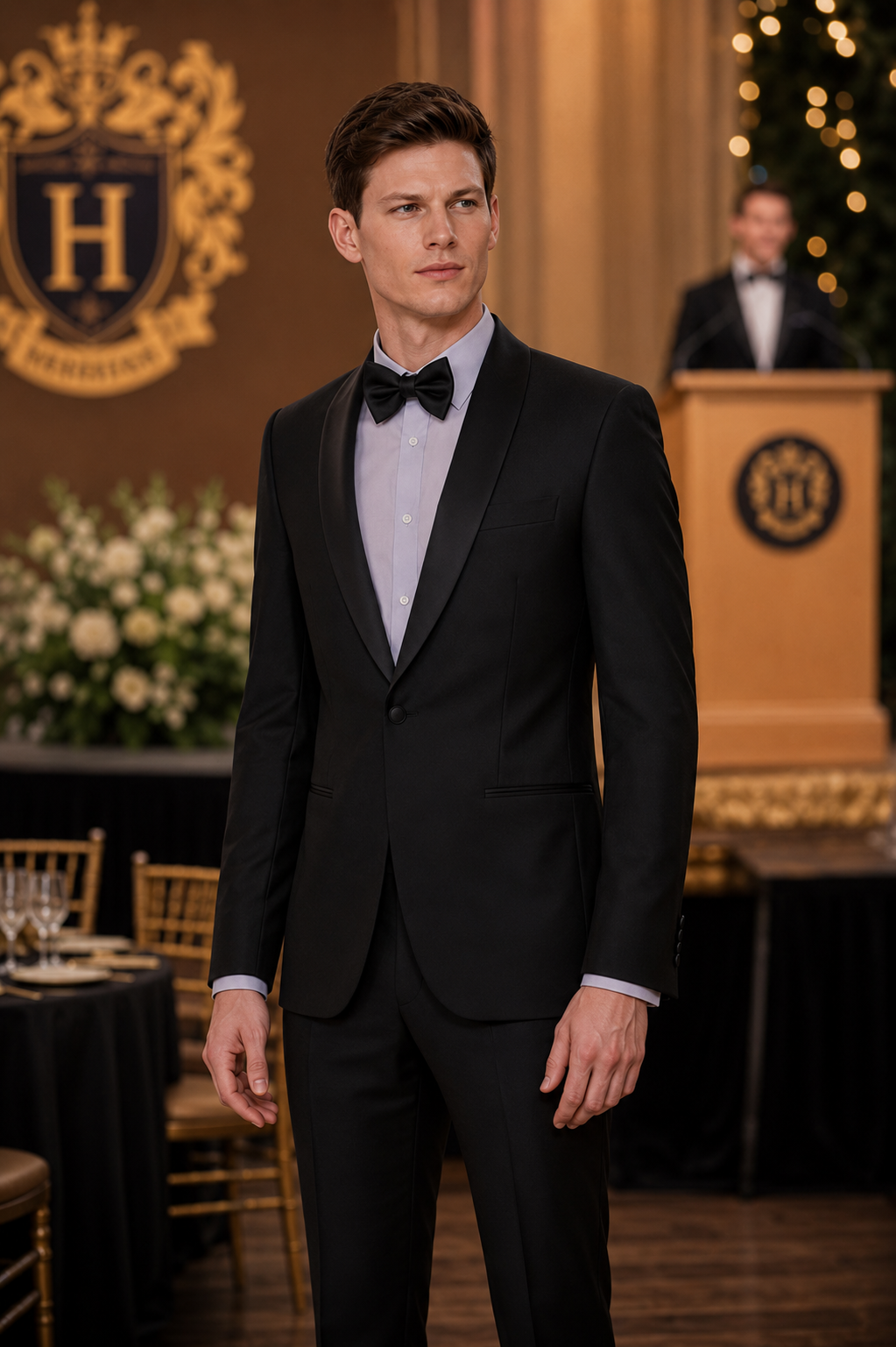 JL Black Tux Shawl Slim Fit