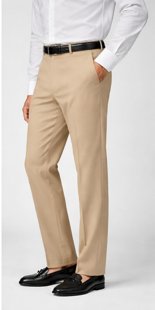 Tan Italian Dress Pants Modern Fit Super 150's