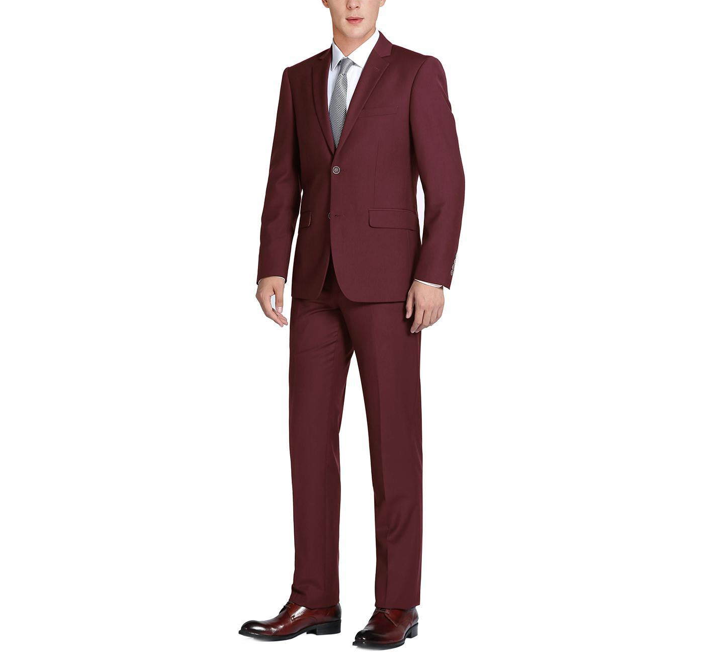 JL Burgundy Suit Slim Fit