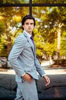Light Gray Slim Fit Suit Wool & Cashmere