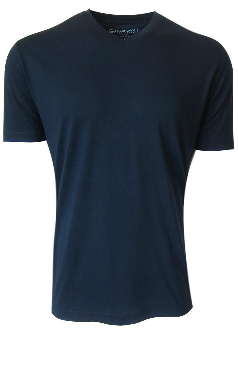 True Navy Pima V-Neck SS