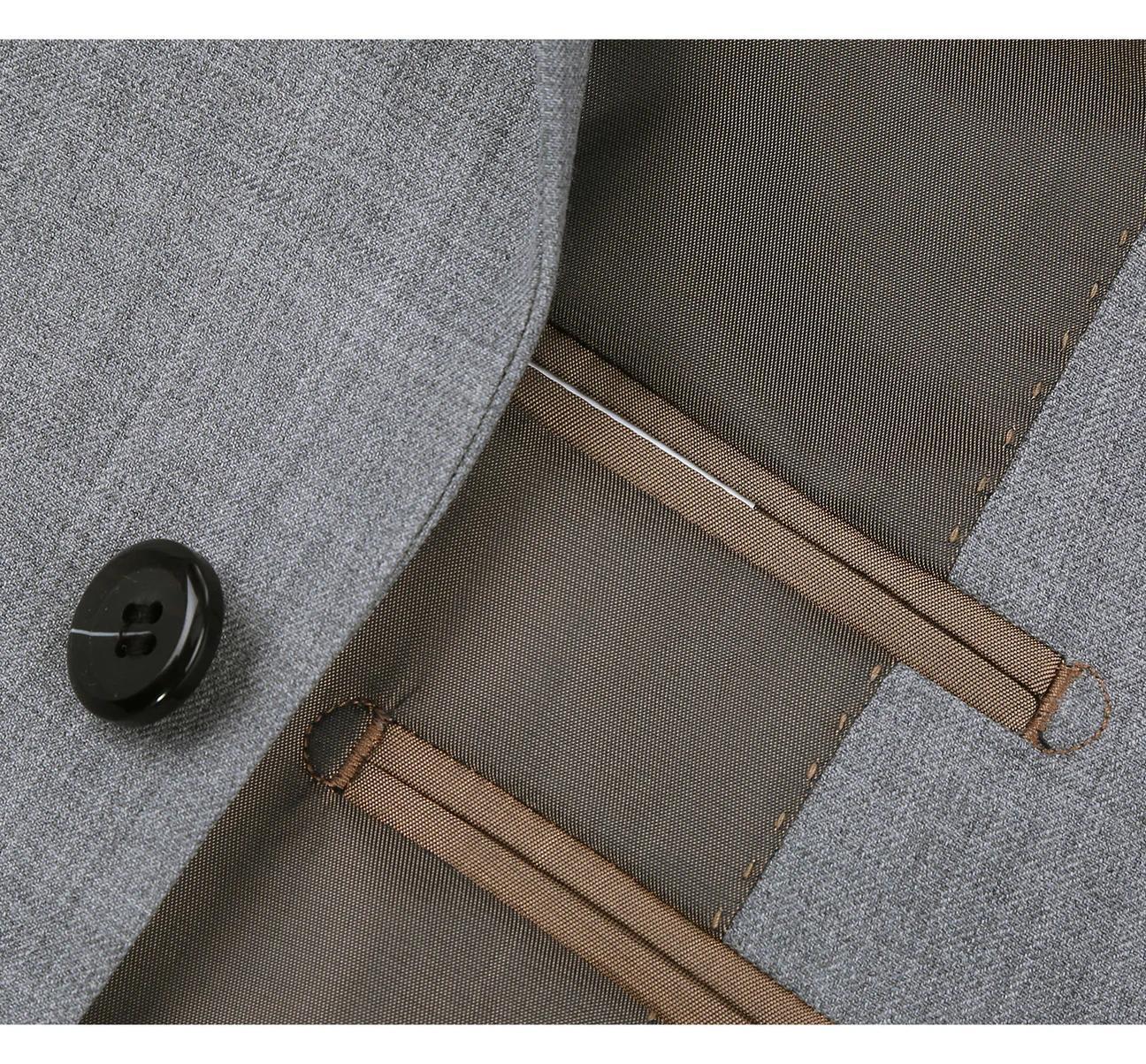 JL Suit Light Grey Notch Slim Fit Super 140's