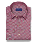 Berry Geometric Print Sport Shirt