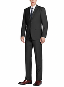 JL Mid Blue Window Suit Notch Slim Fit Super 140's