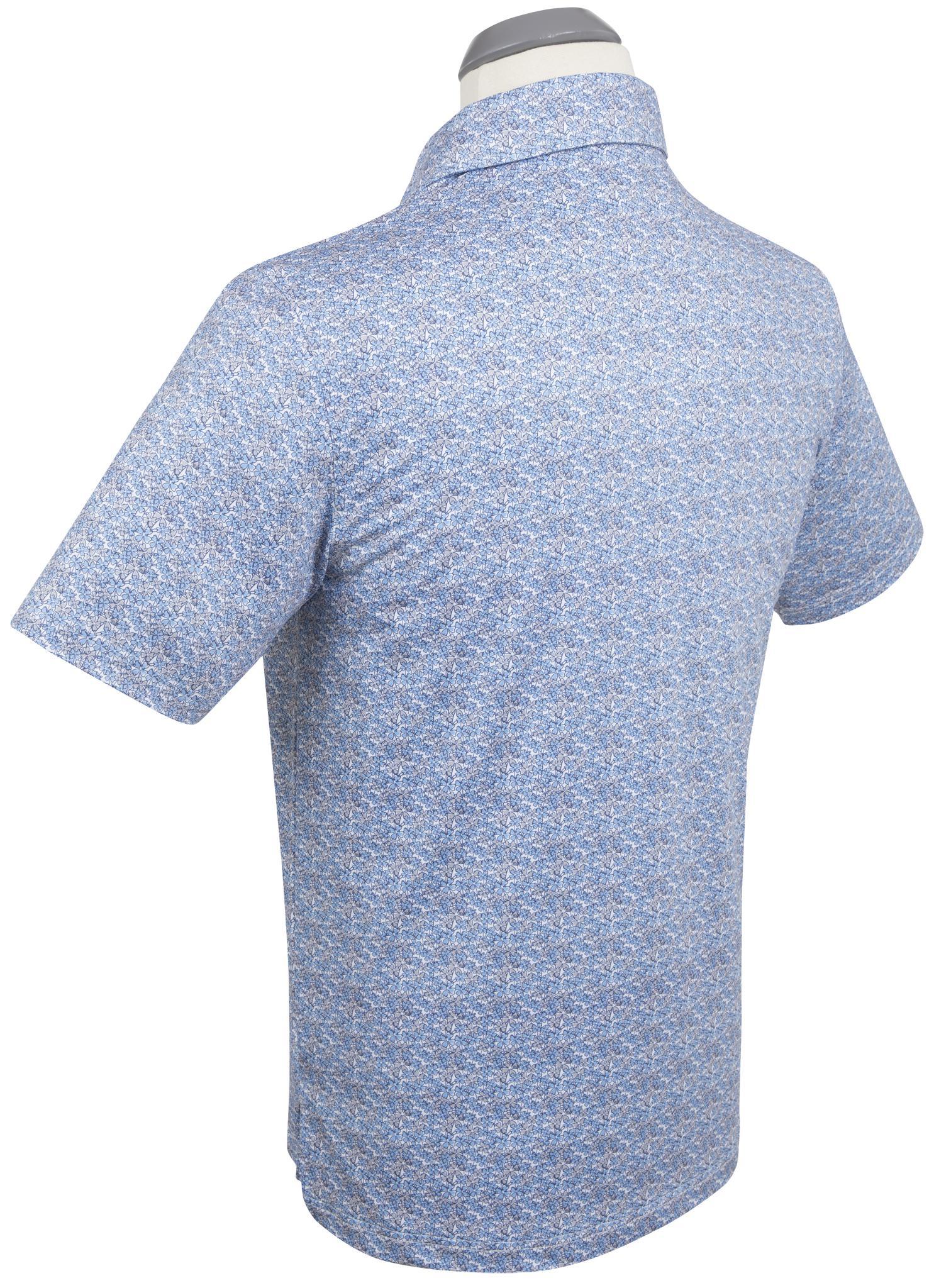 Performance Lucky Print Polo Sky Blue
