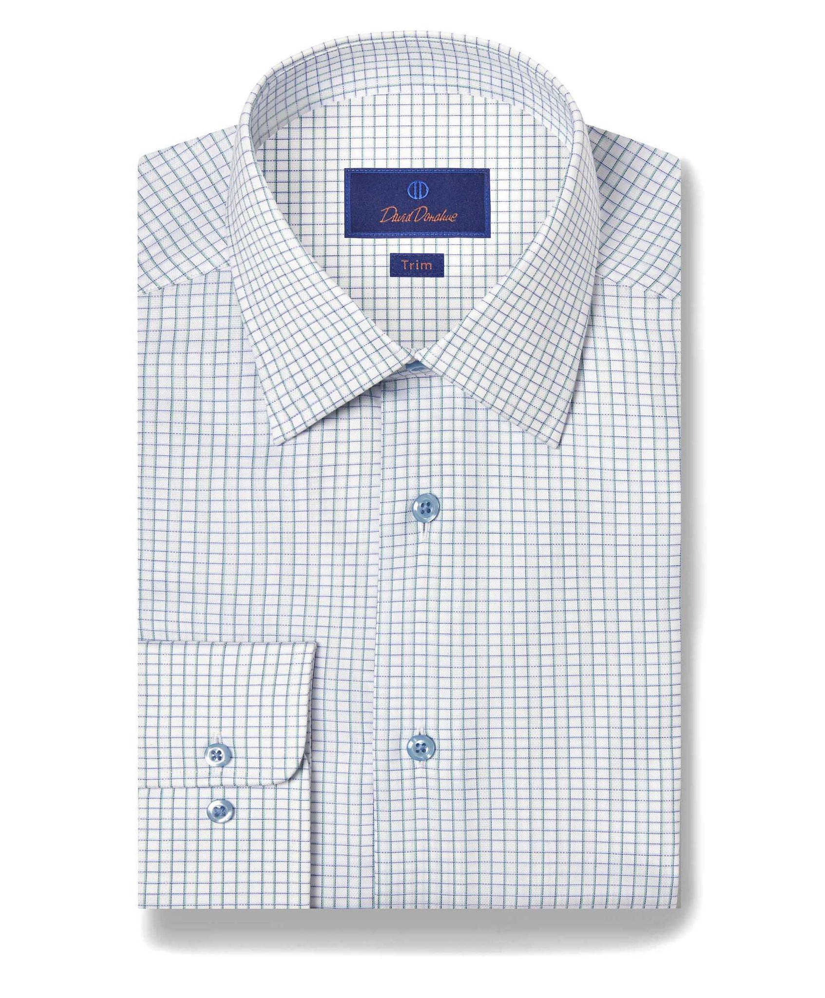 Green/Sky Dress Shirt Trim Fit