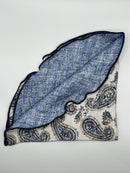 Beige Exploded Paisley/Floral Print Reversible Pocket Circle