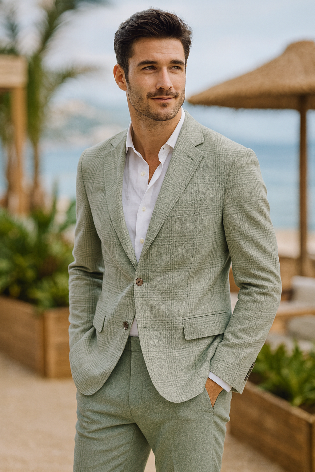Green Windowpane Sport Coat