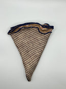 Beige Neat/Houndstooth Silk Shappe Diamante Reversible Pocket Circle