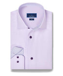 Lilac Contrast Herringbone Solid Dress Shirt