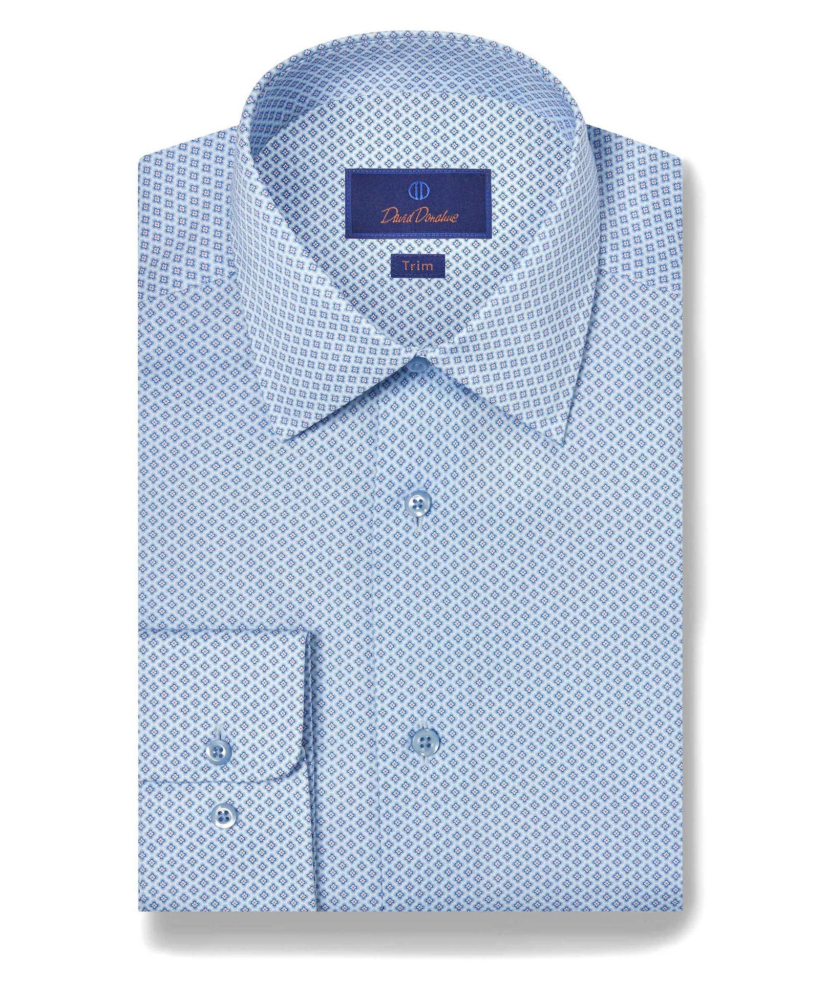 Blue & Melon Dobby Dress Shirt