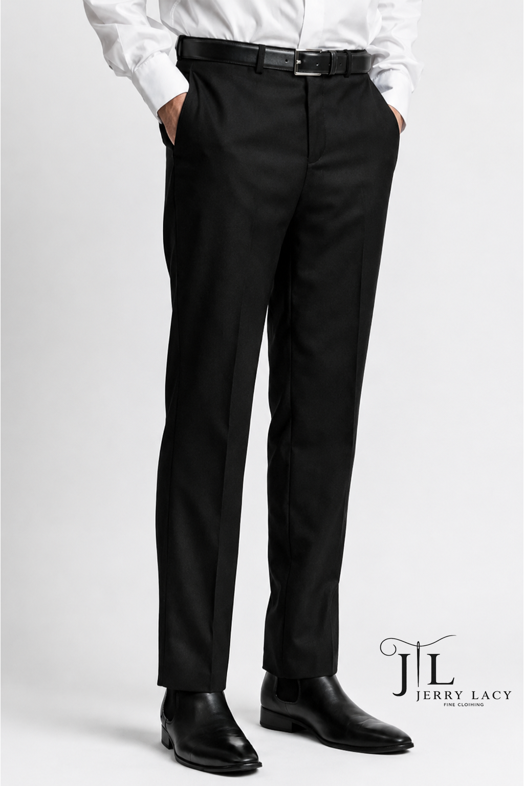 Black Italian Dress Pant Classic Fit Pleat Super 110's – Jerry Lacy Fine  Clothing