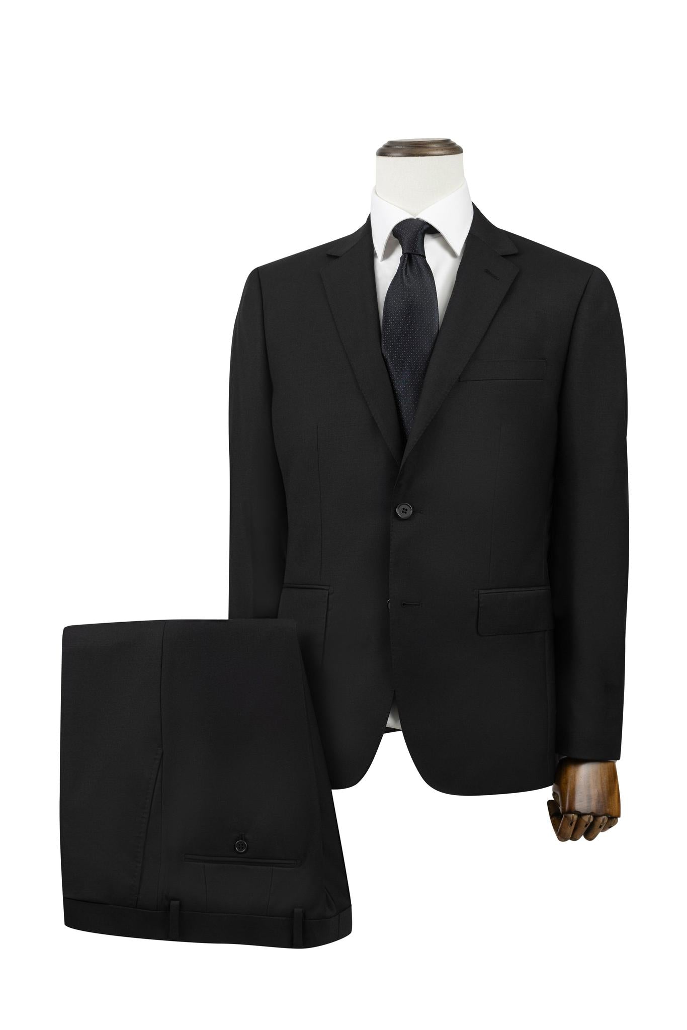 Black Modern Suit Wool & Cashmere