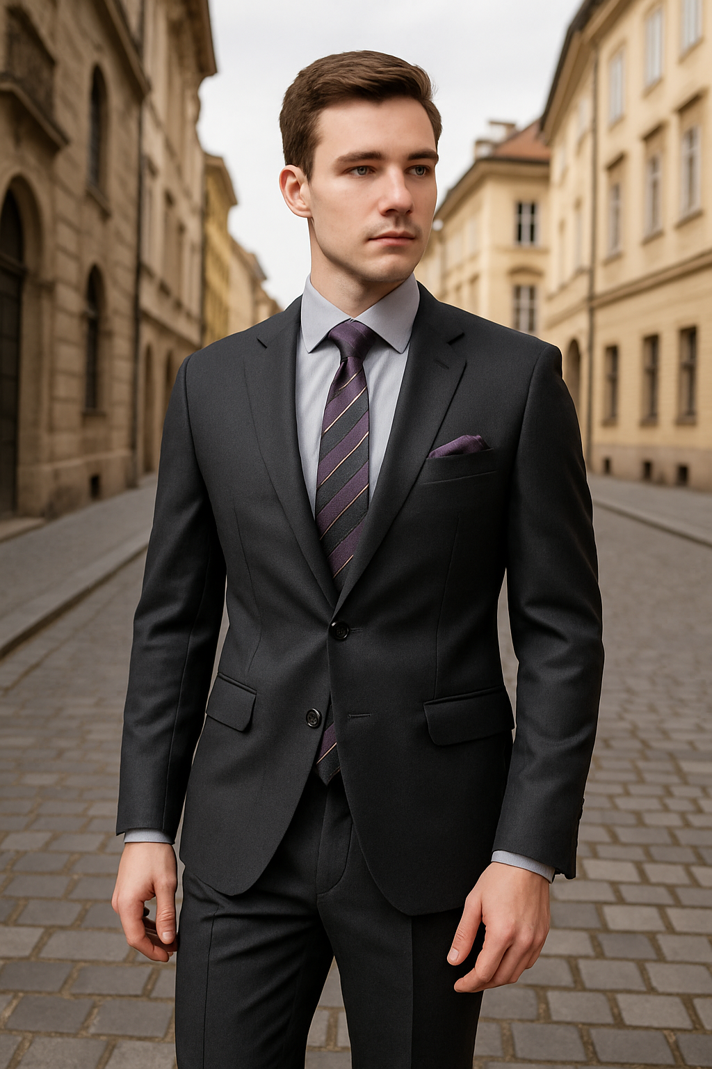 Charcoal Modern Fit Suit Wool & Cashmere