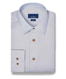 Sky & Chocolate Textured Twill Dress Shirt