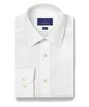White Linen Trim Fit Dress Shirt