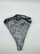 Sky/Brown Persian/Mini Medallions Print Reversible Pocket Circle