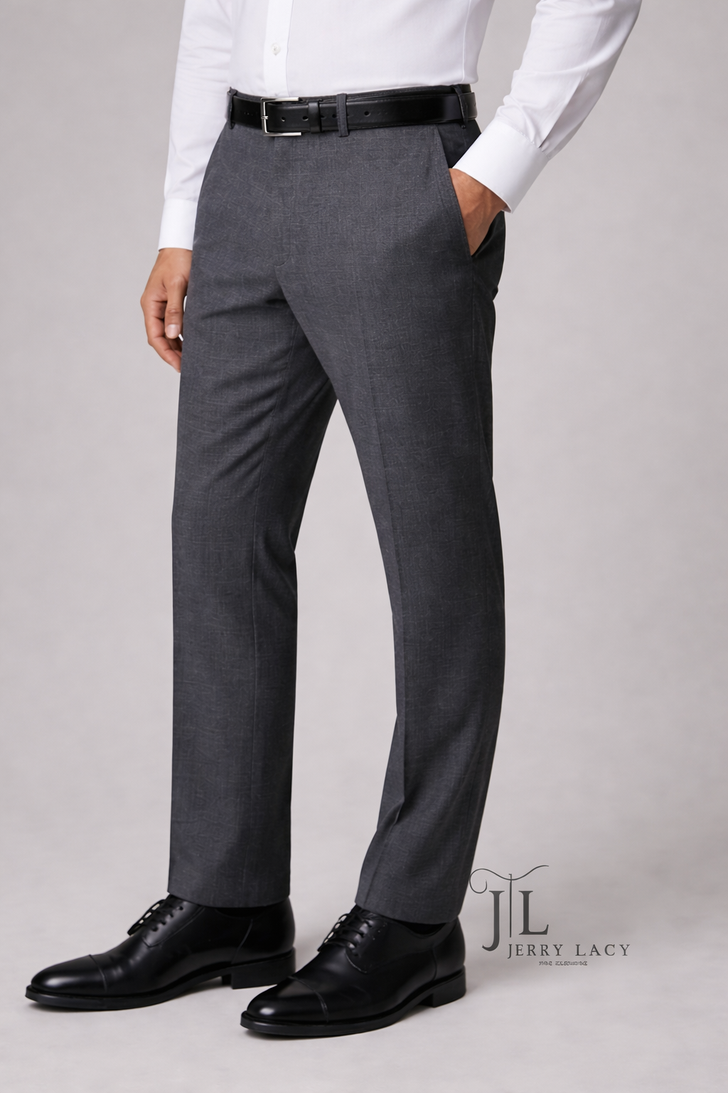Medium Gray Italian Dress Pant Trimmer Fit Super 150's