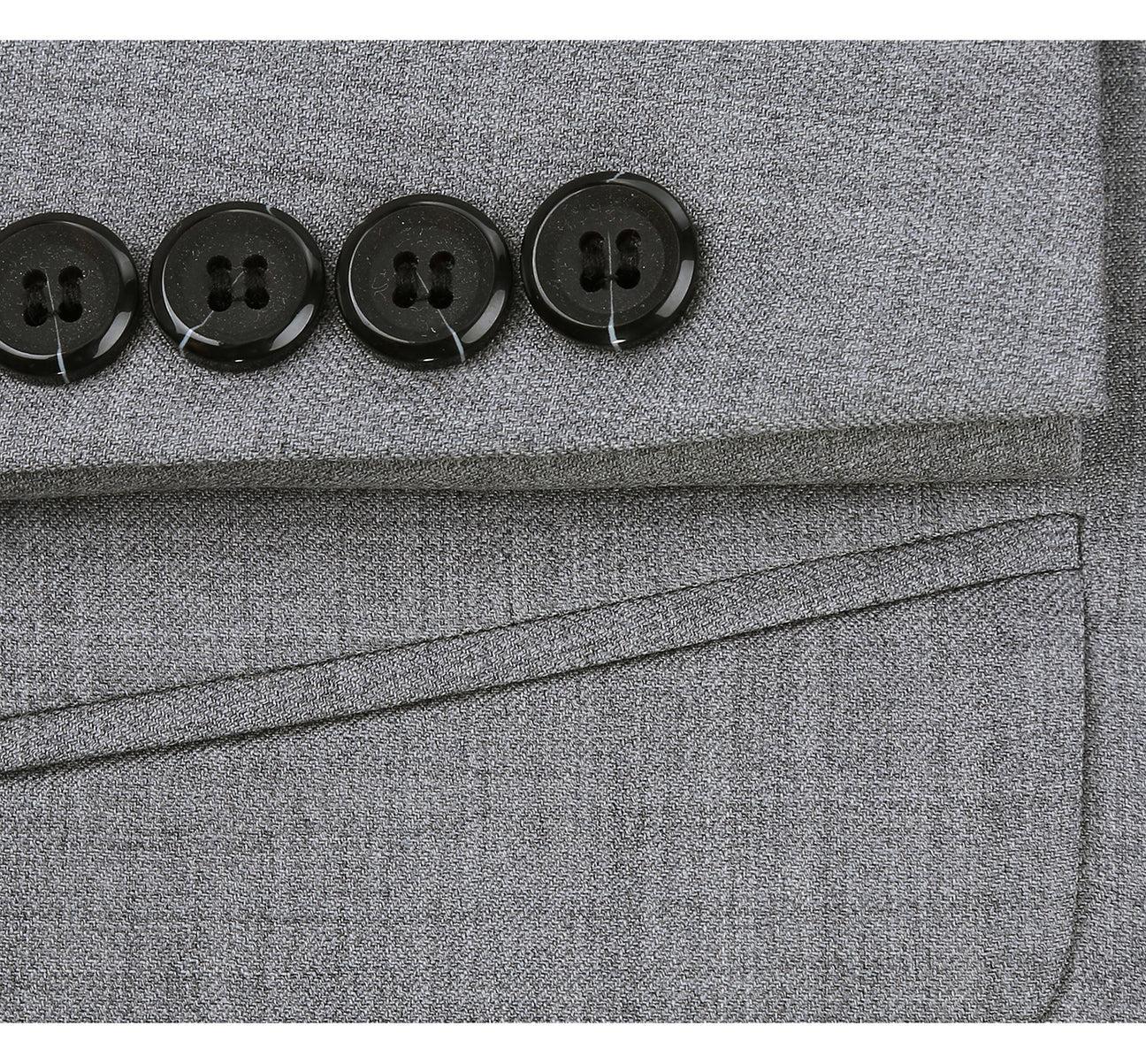 JL Suit Light Grey Notch Classic Fit Super 140's