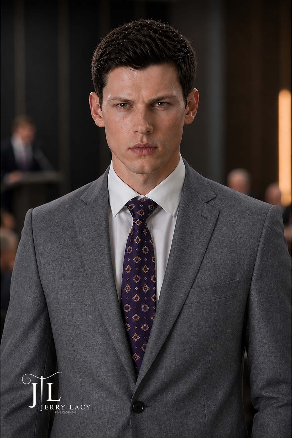JL Grey Suit Notch Slim Super 140's