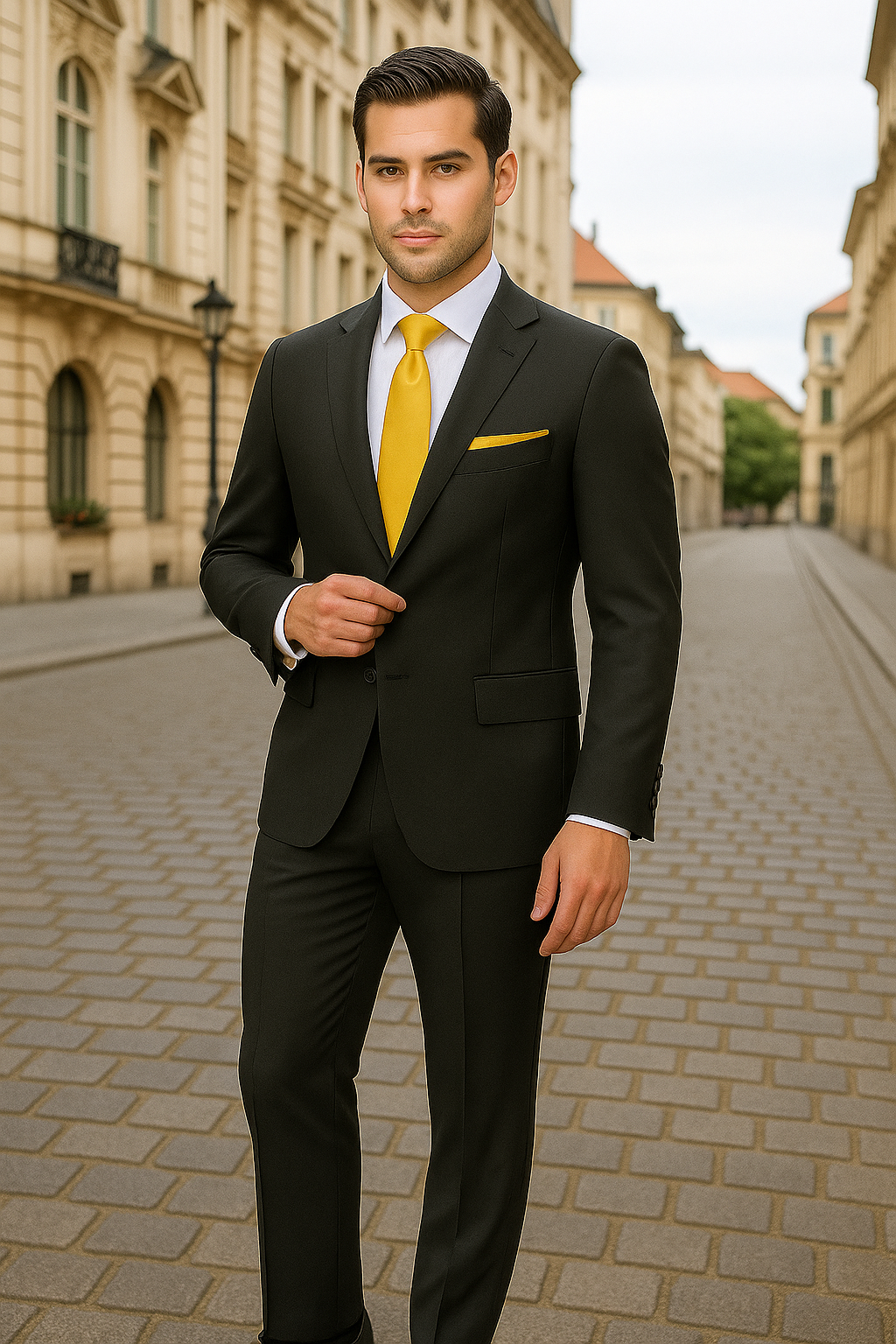 Dark Green Slim Suit Wool & Cashmere