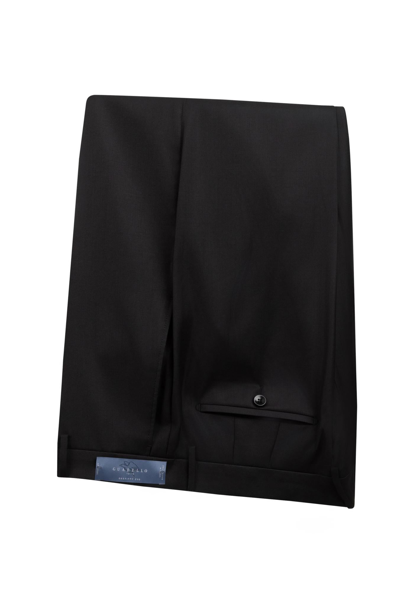 Black Italian Dress Pant Trimmer Fit Super 150's