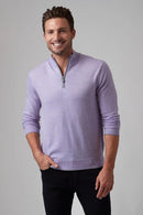 Extra Fine Merino Sweater Q Zip Lilac
