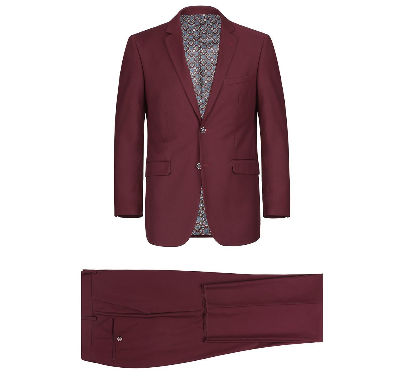 JL Burgundy Suit Slim Fit