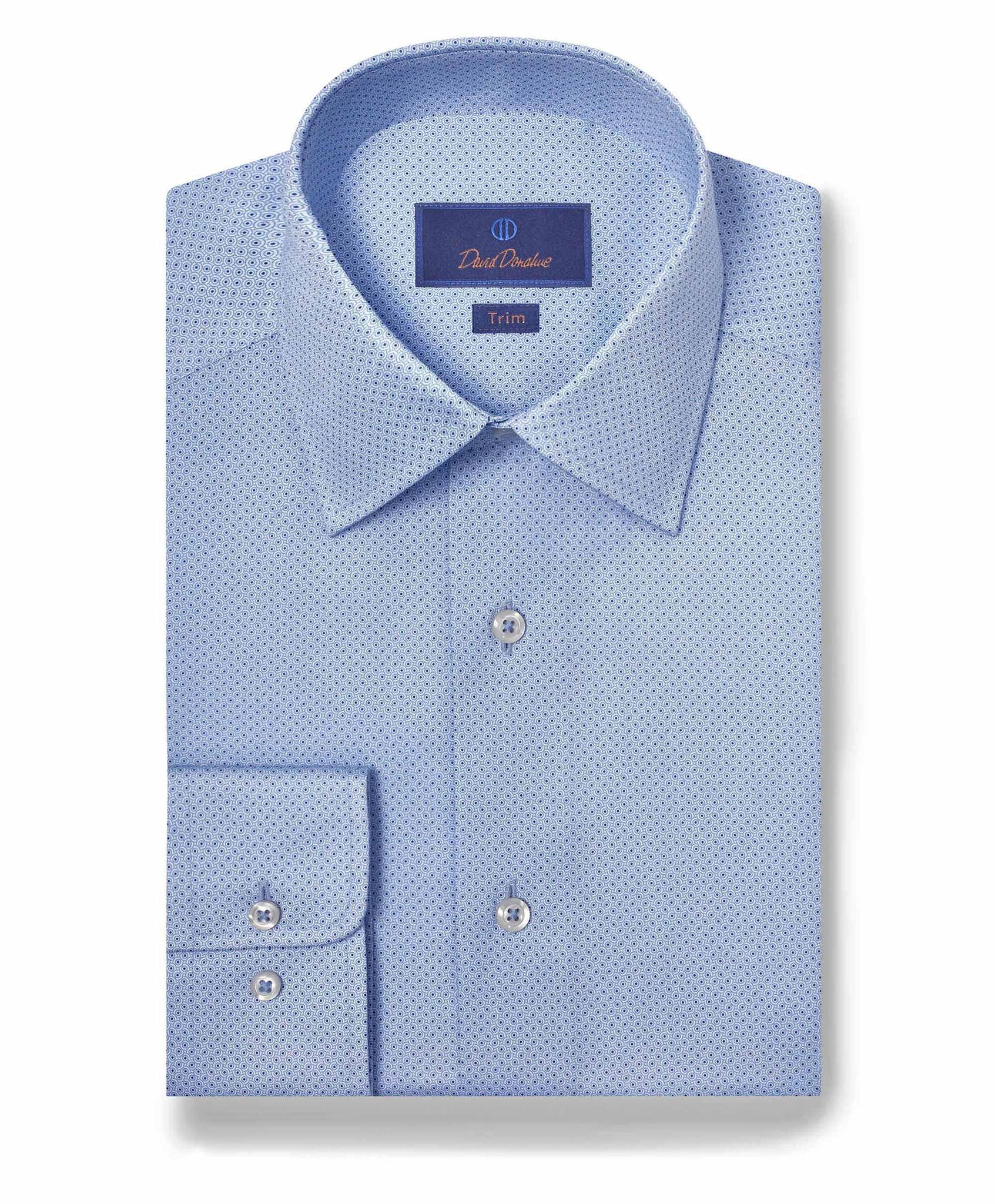 Sky Geometric Dot Print Dress Shirt