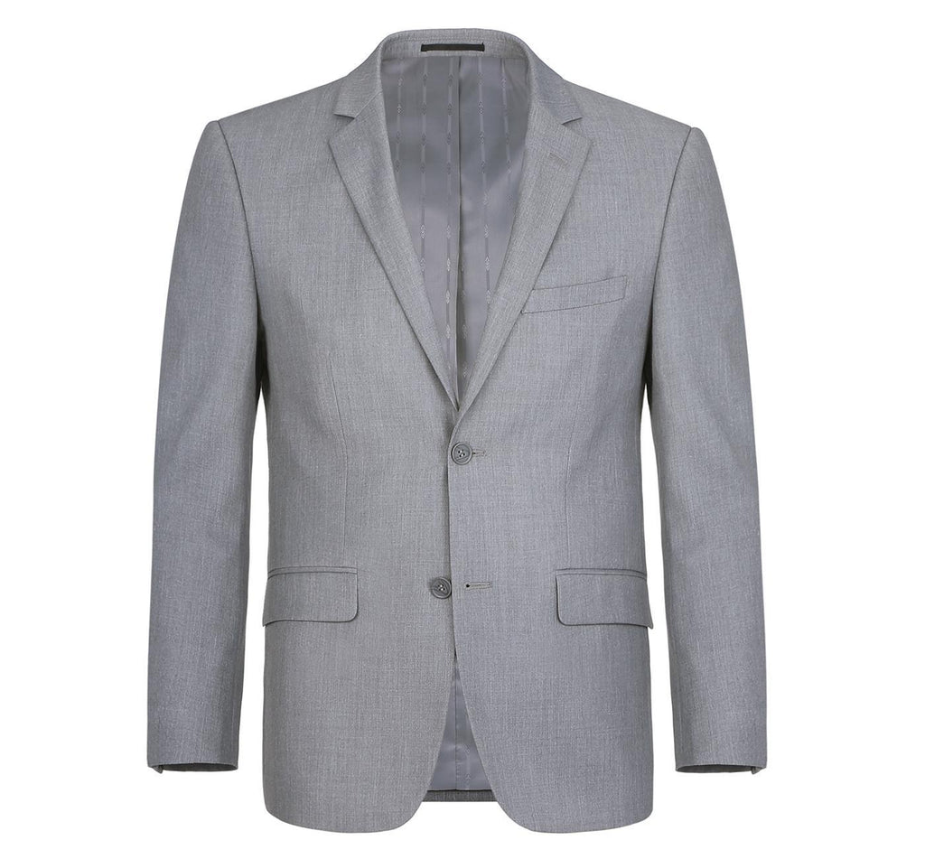 JL Light Grey Suit Notch Classic Fit Extra Long
