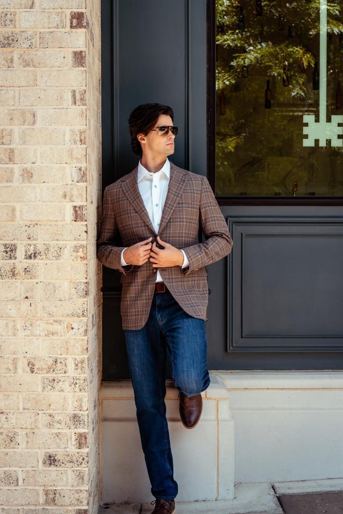 Light Brown Plaid Sport Jacket Milano