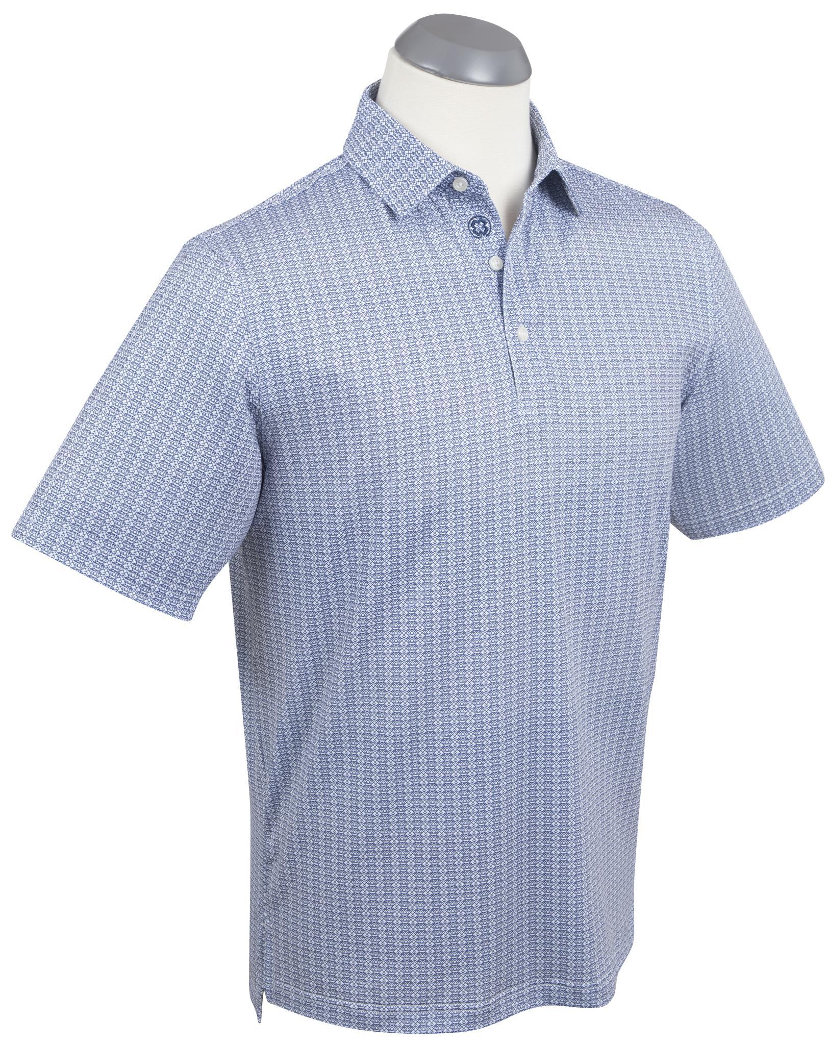 Performance Aztec Print Polo Summer Navy