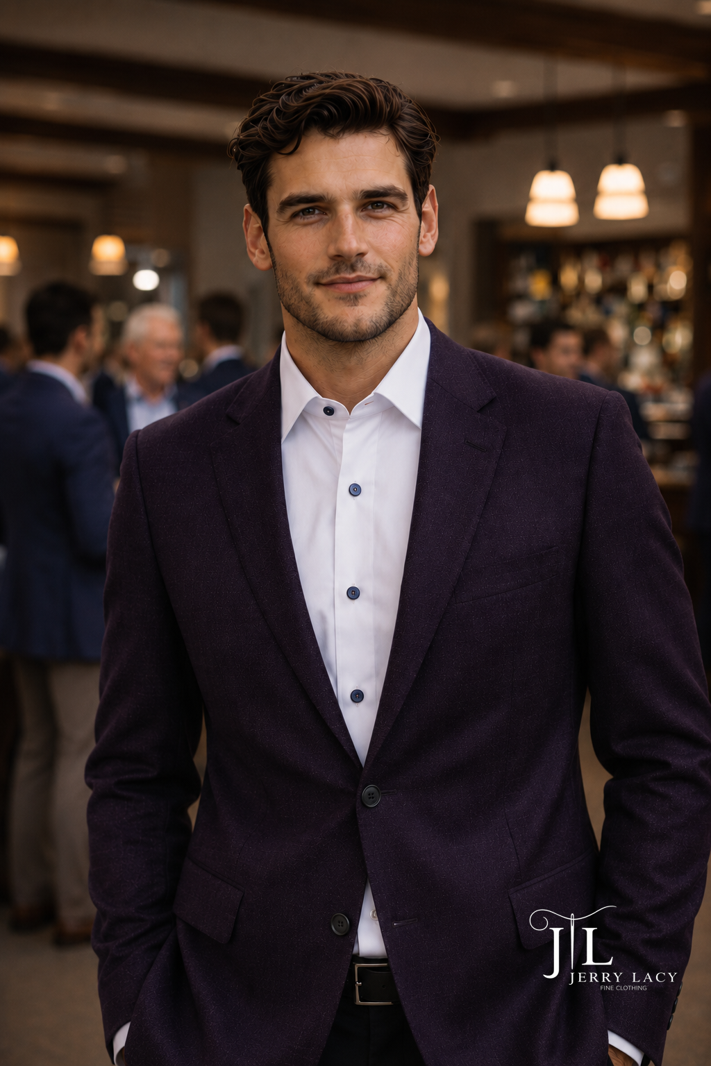 Burgundy Textured Sport Coat Modern Fit